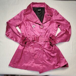 Rue 21 Women's‎ Pea Coat Textured Shiny Pink Jacket Sz L